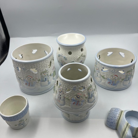Yankee Candle Snow Folks Candle Holders Simmer Pot Mitten Tea Light Votive 6 - Picture 6 of 15